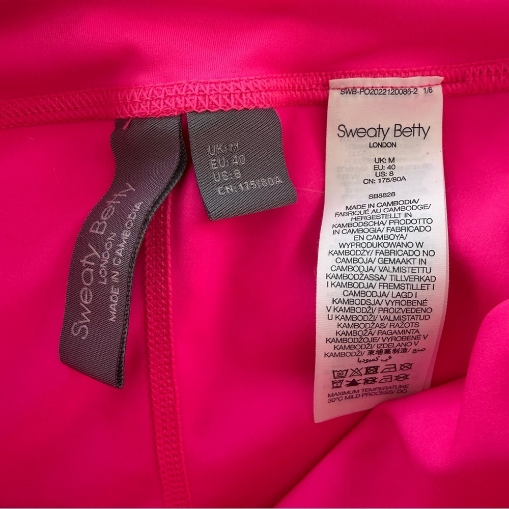 Sweaty Betty Shorts Womens 8 Medium Neon Pink Training Lined Running - Picture 4 of 5